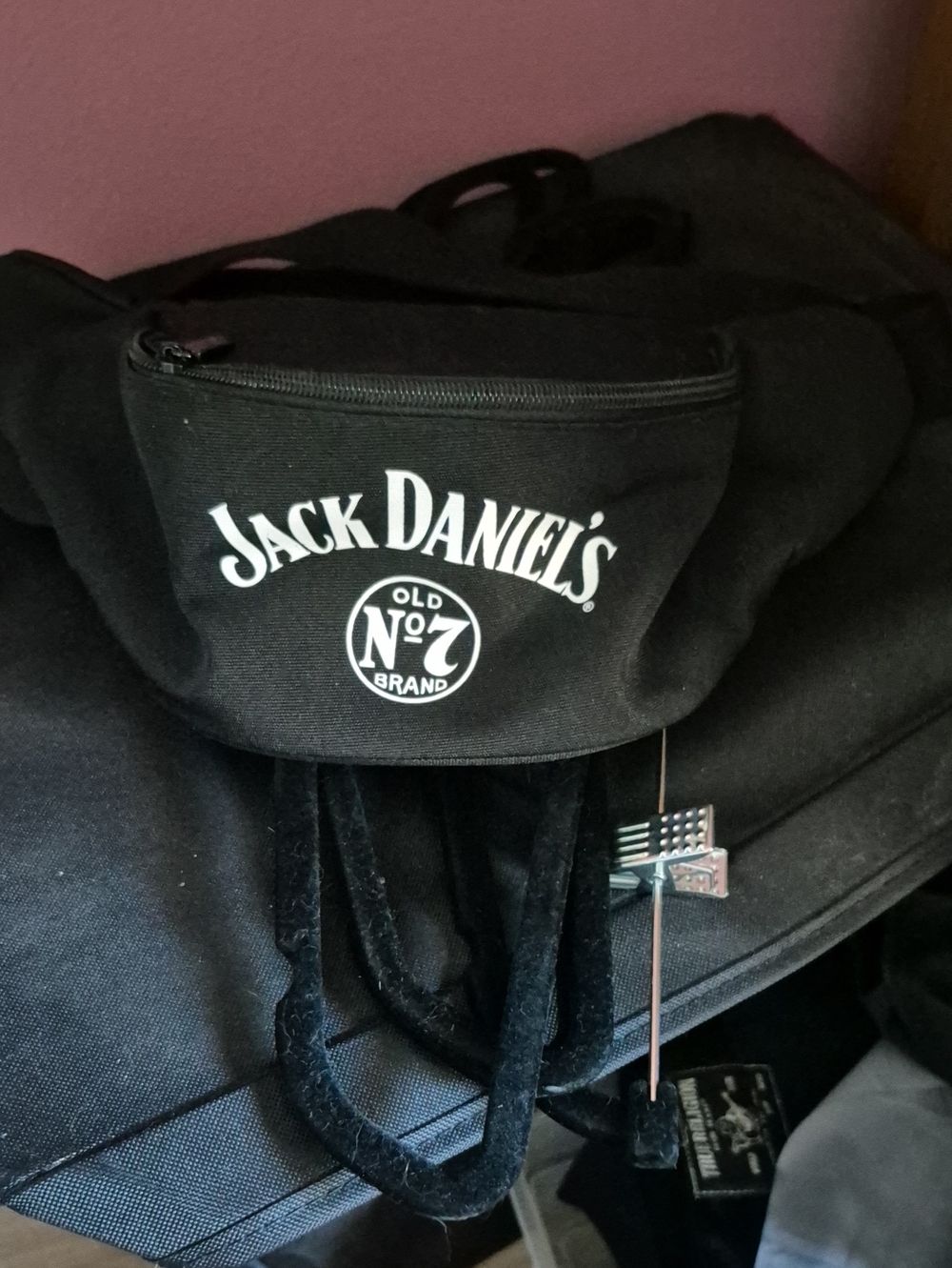 Jack Daniels Black Logo Belt Bag with White Print